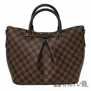LOUIS VUITTON Siena Damier Canvas Ebene Brown LV Bag Tote